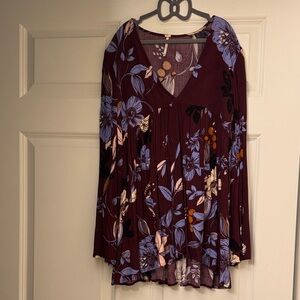 Free People V-Neck Long Sleeve Dress